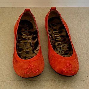 Sam Edelman suede orange ballet flats size 6.5